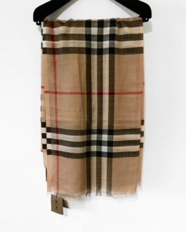 SOLD OUT BNWT Burberry Ladies Silk Monogram Giant Camel Check Scarf (Copy)