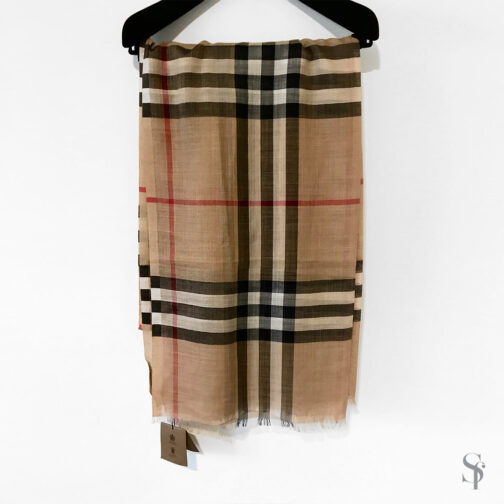 SOLD OUT BNWT Burberry Ladies Silk Monogram Giant Camel Check Scarf (Copy)