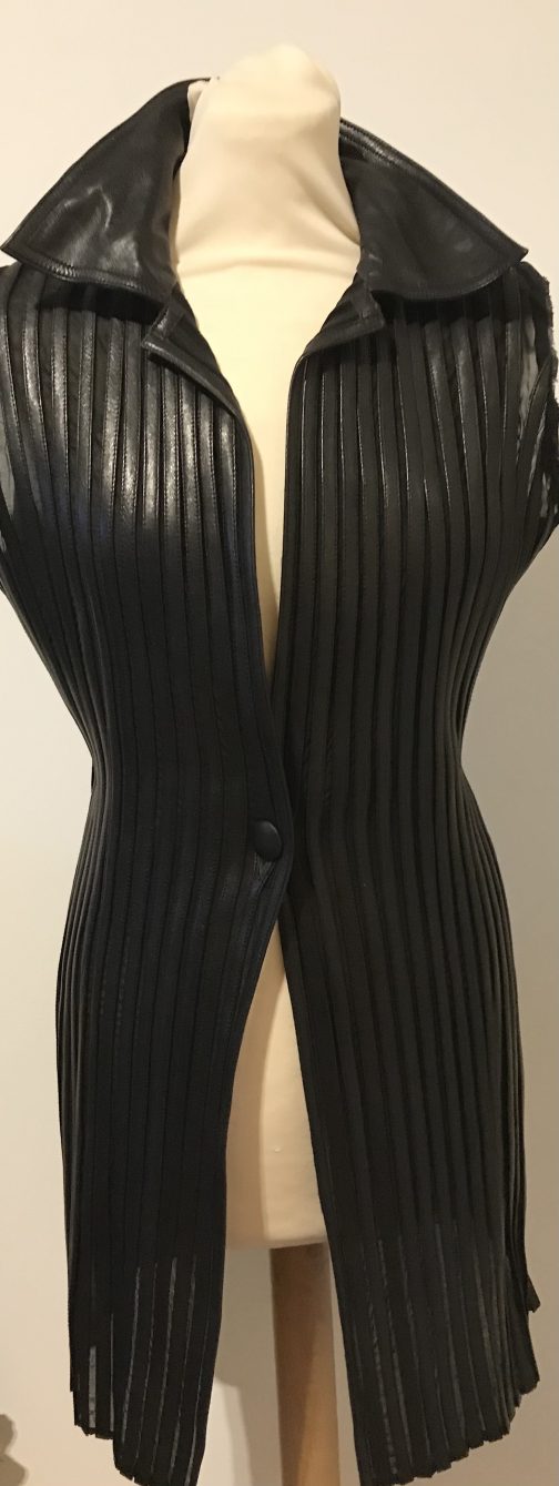 SOLD OUT Jitrois Black Striped Panel Leather Jacket/ Waistcoat Size S - Image 5