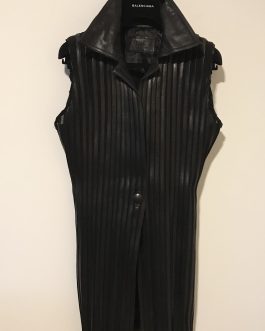 SOLD OUT Jitrois Black Striped Panel Leather Jacket/ Waistcoat Size S