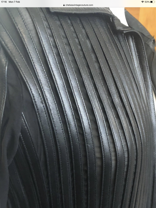 SOLD OUT Jitrois Black Striped Panel Leather Jacket/ Waistcoat Size S - Image 2